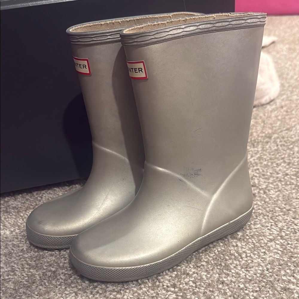 Hunter Silver Children's Rain Boots